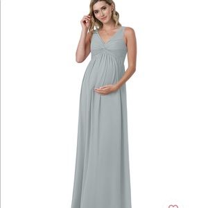 Azazie dolphin grey maternity bridesmaids dress